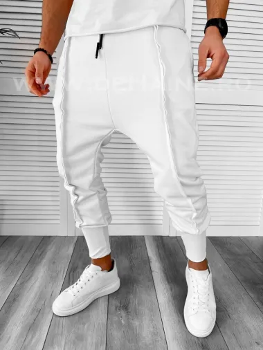 Trening barbati pantaloni + hanorac alb K031 P20-3.2